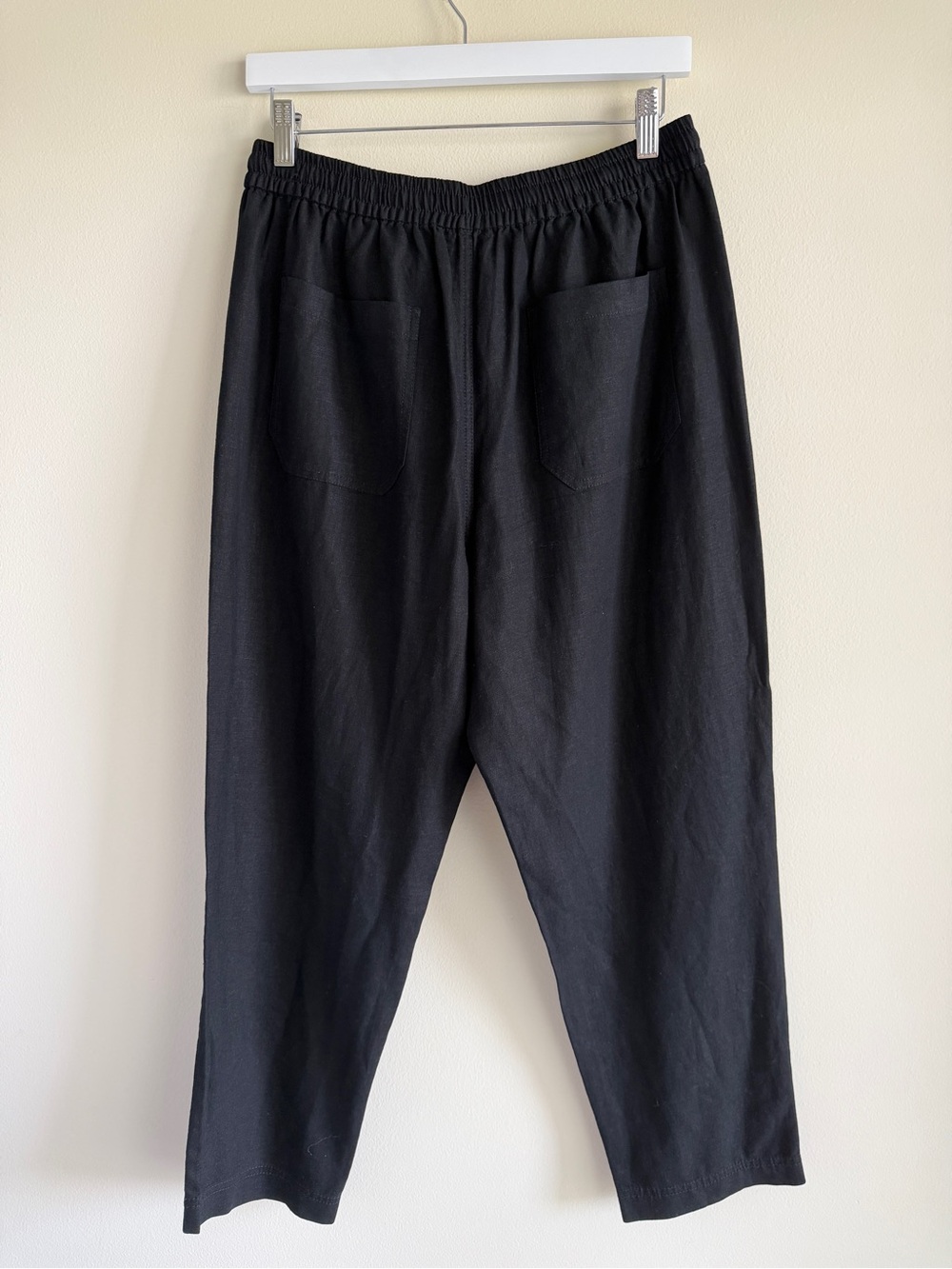 J.Crew Seaside Pant Linen Lyocell Drawstring Straight Leg Black Size M - Picture 4 of 10